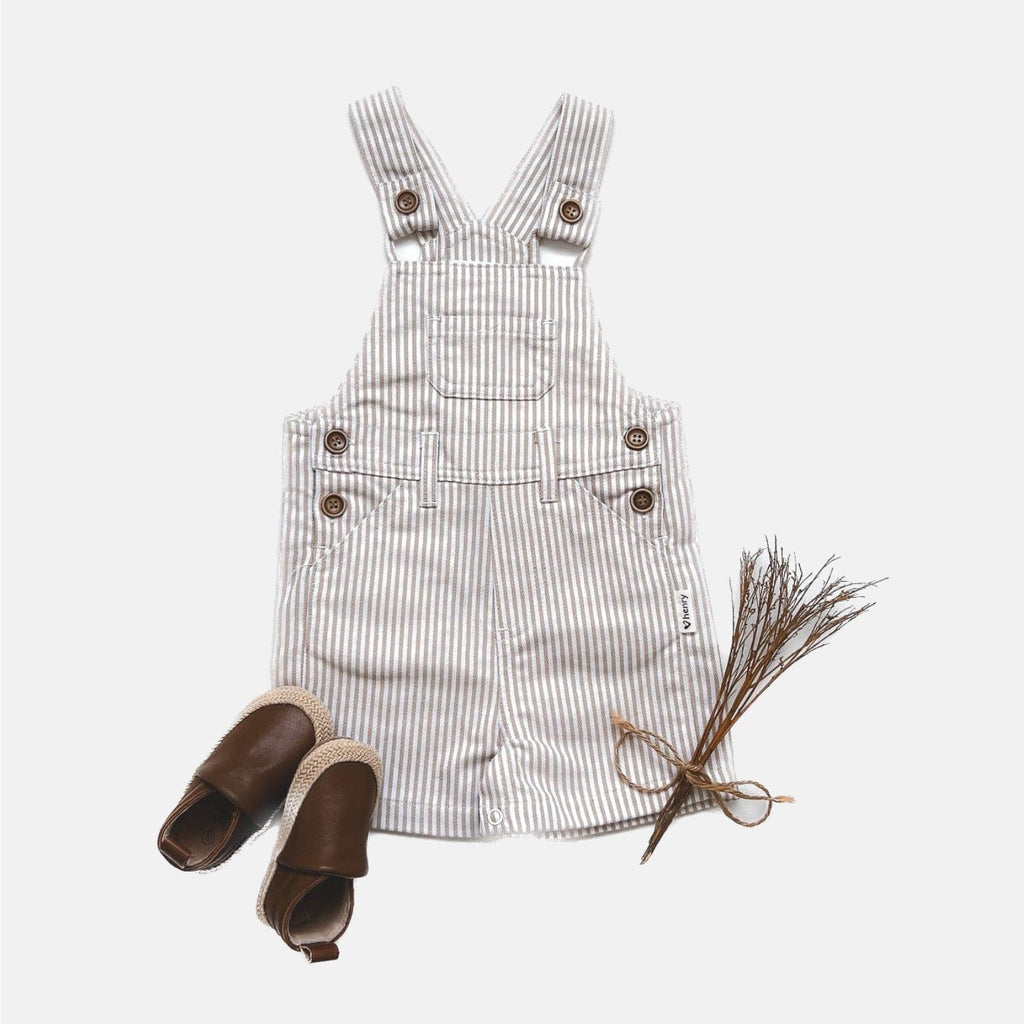 Love Henry Baby Boys Roy Dungarees (Beige Pinstripe)