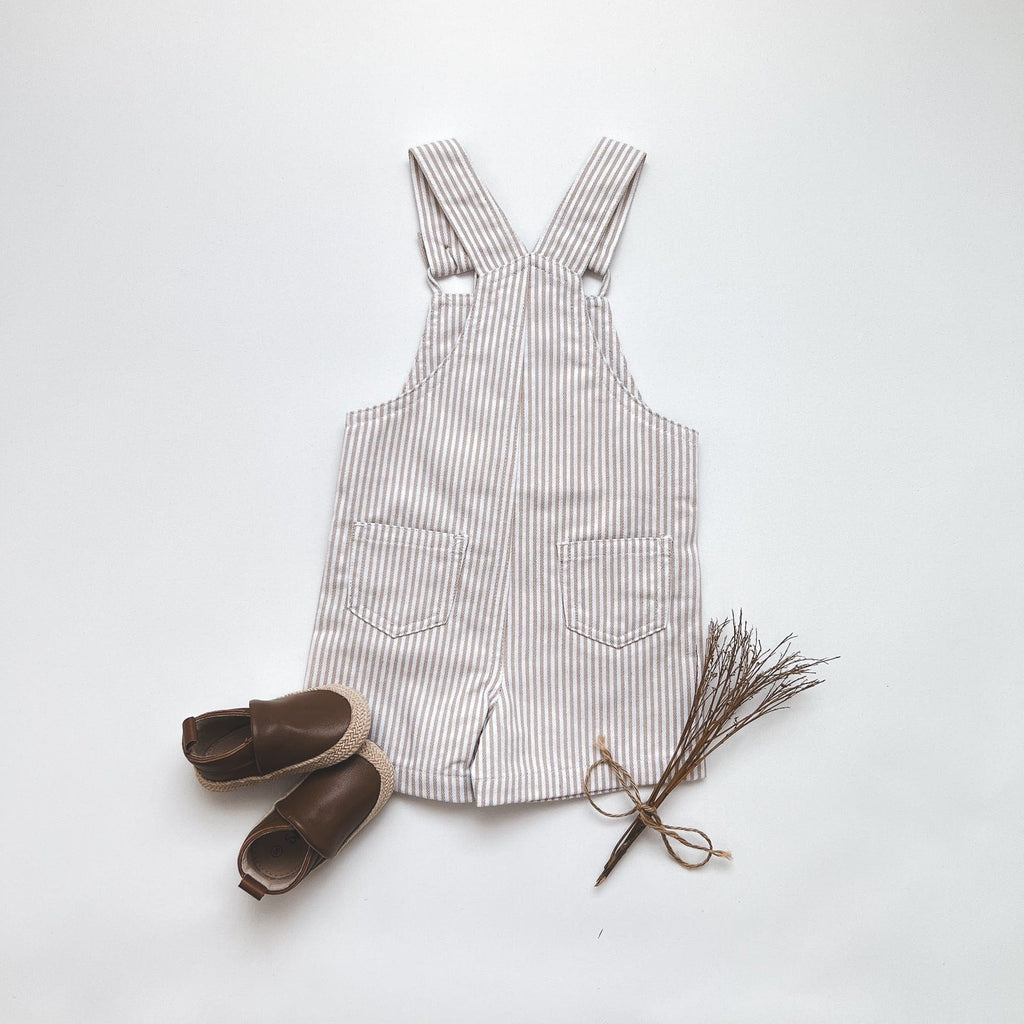 Love Henry Baby Boys Roy Dungarees (Beige Pinstripe)