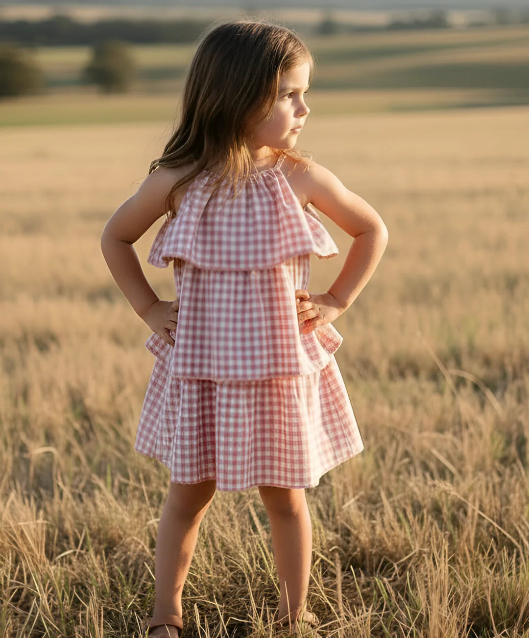 Love Henry Girls Sadie Dress (Pink Check)
