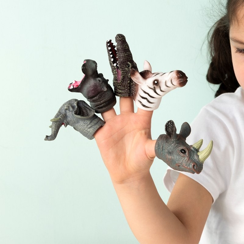 Rex London Animal Finger Puppets Set of 5 (Safari)