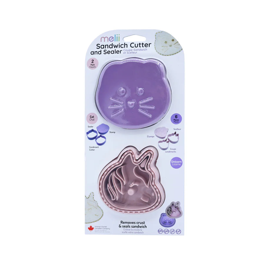 Melii Sandwich Cutter & Sealer 2pk (Unicorn/Cat)