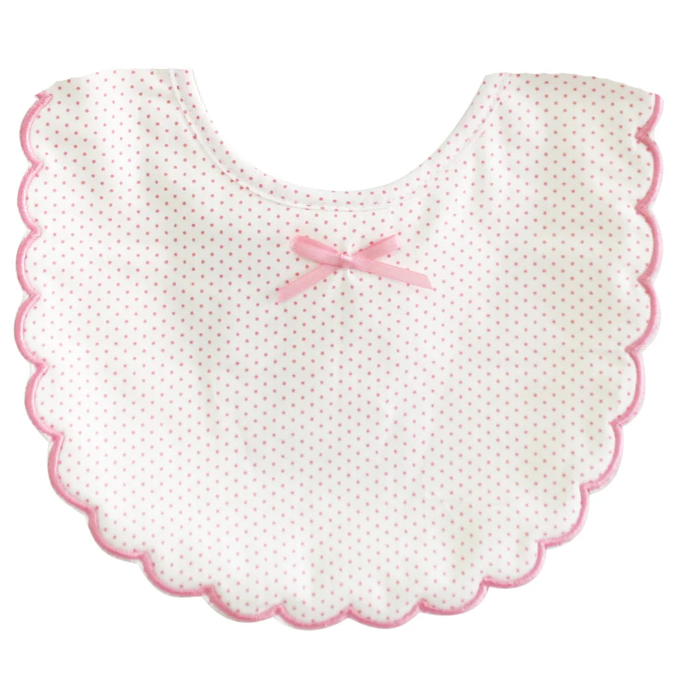 Alimrose Baby Scallop Bib (Pink Spot)