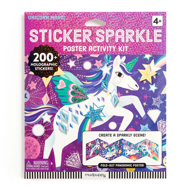 Mudpuppy Sticker Sparkle Poster Activity Kit (Unicorn Magic)