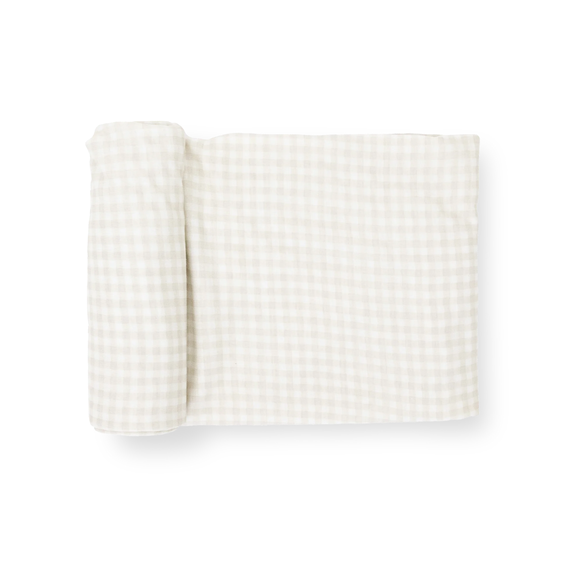 Little Unicorn Stretch Knit Swaddle (Tan Gingham)