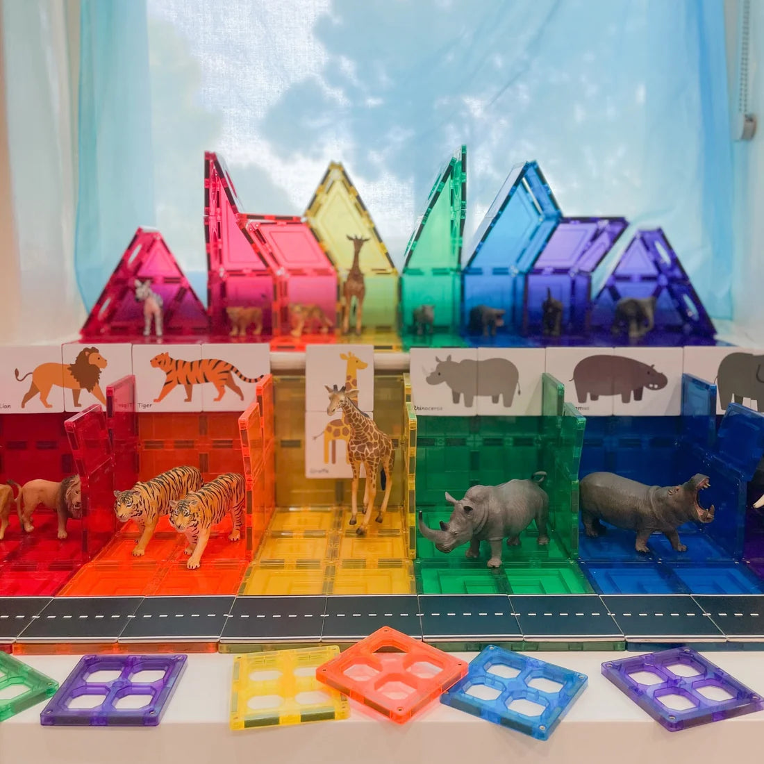 TileTek Magnetic Tiles 40pc Tile Toppers (Animal Pack)