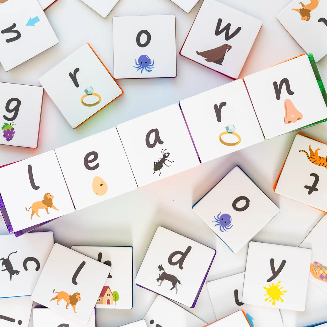 TileTek Magnetic Tiles 40pc Tile Toppers (Lowercase Alphabet Pack)