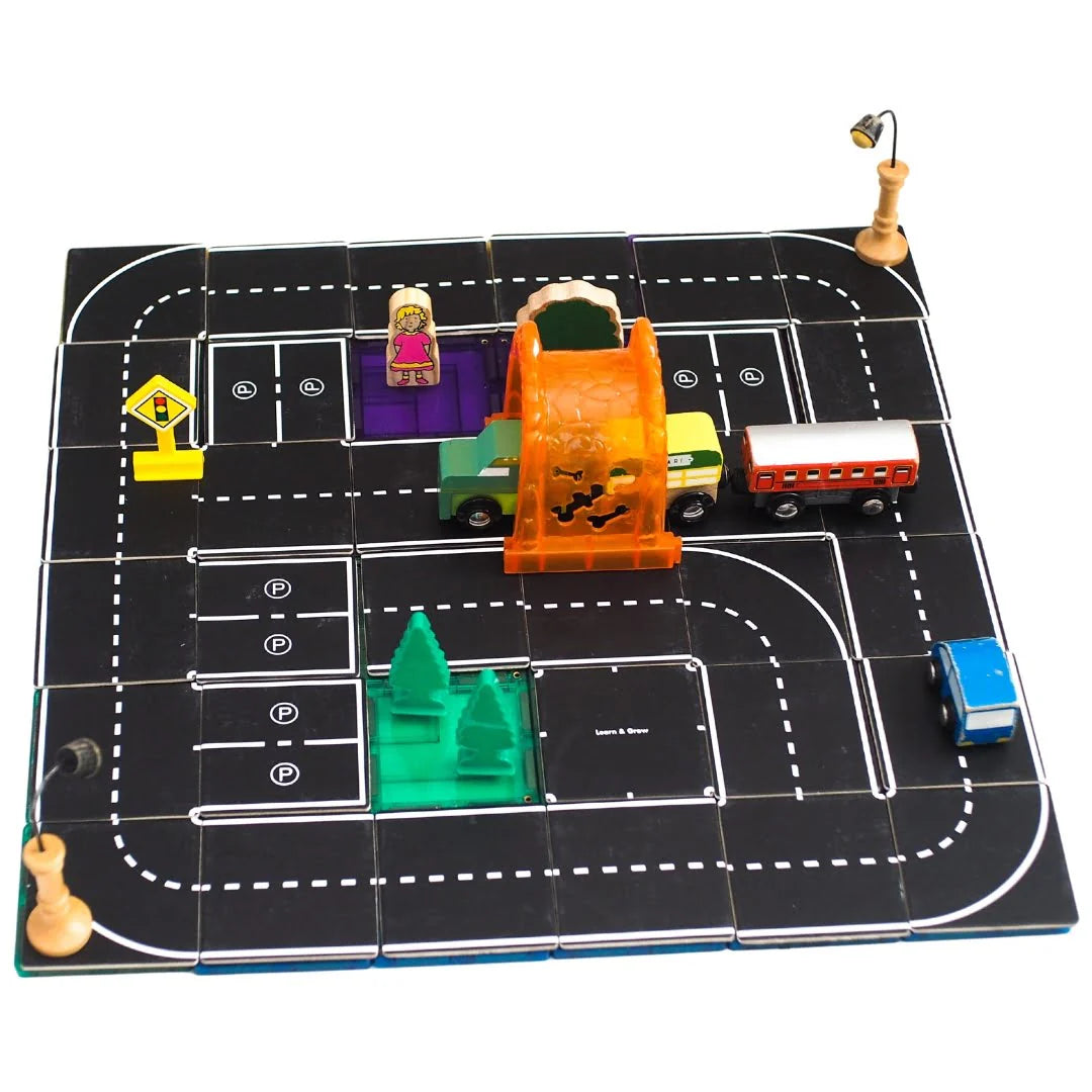 TileTek Magnetic Tiles 40pc Tile Toppers (Road Pack)
