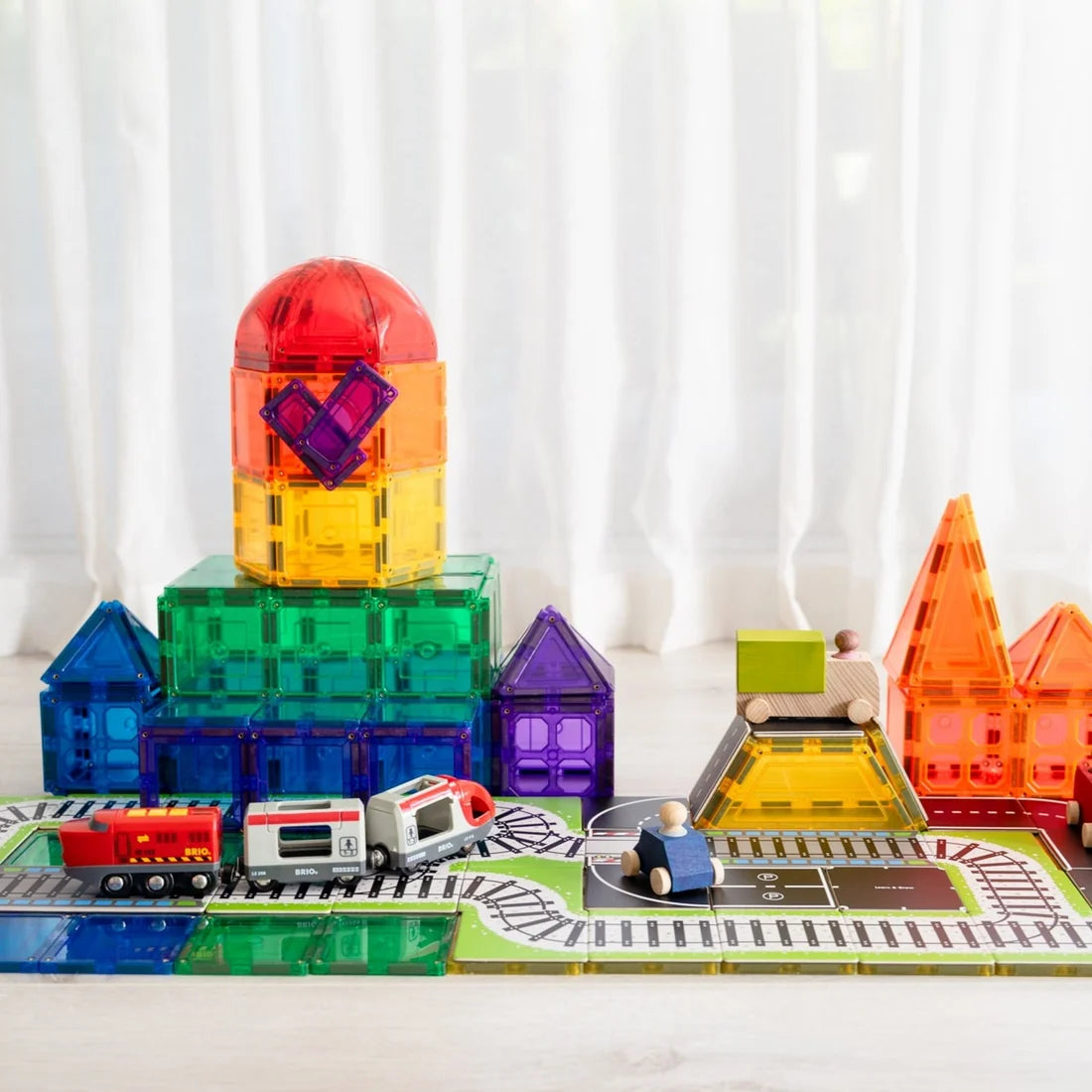 TileTek Magnetic Tiles 36pc Tile Toppers (Train Pack)