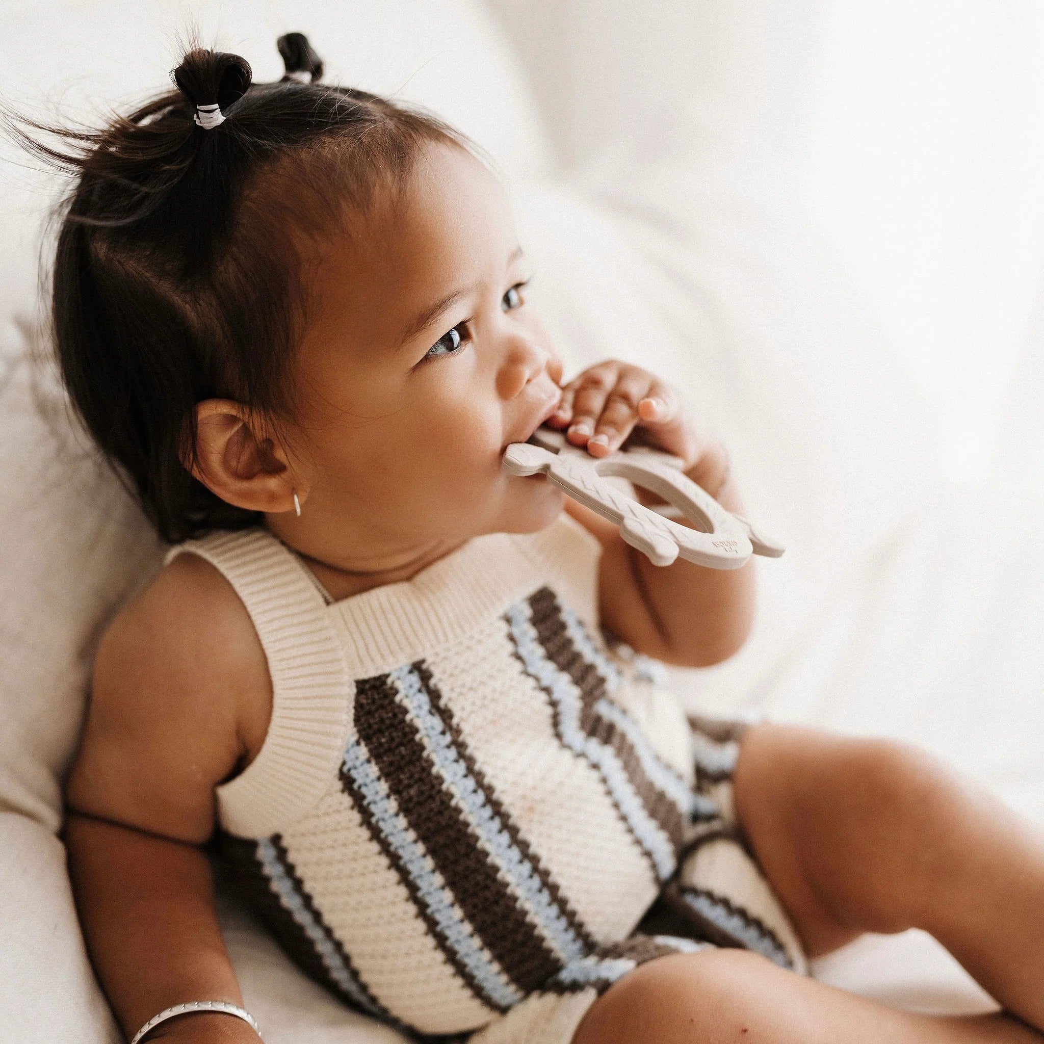 Bo & Ko Baby Polynesian Turtle Teether (Latte)