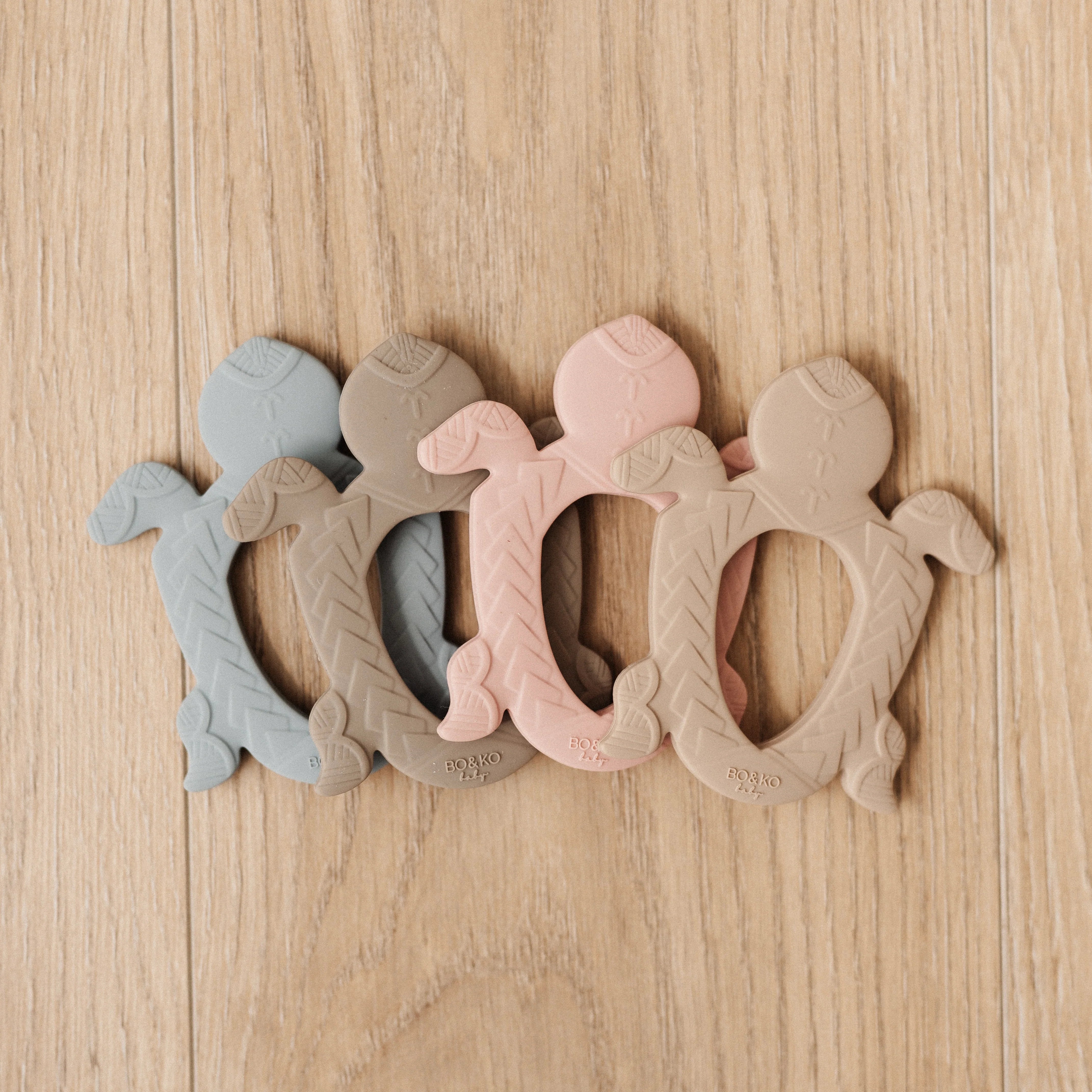 Bo & Ko Baby Polynesian Turtle Teether (Latte)