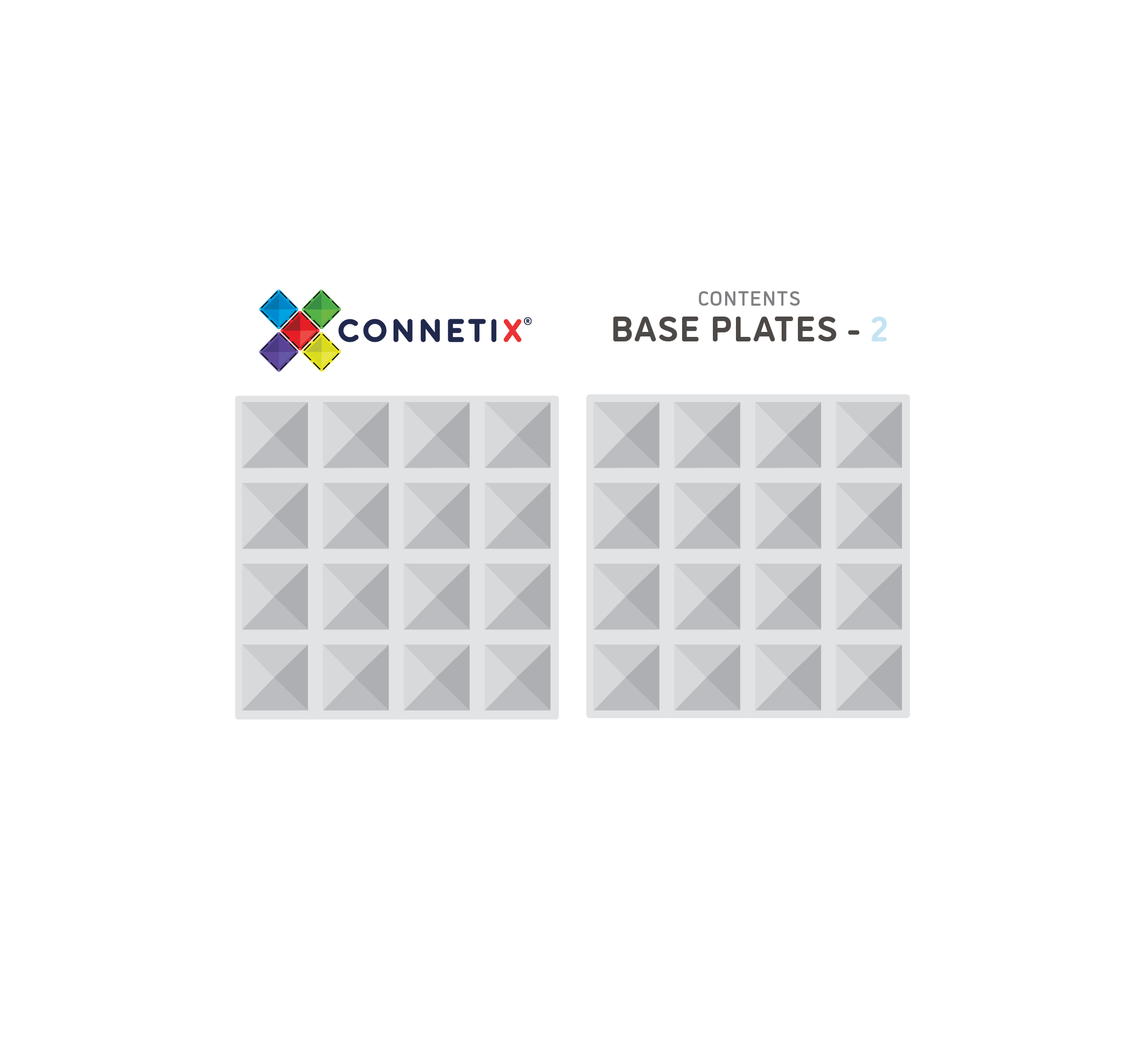 connetix magnetic tiles 2 piece clear base plate pack