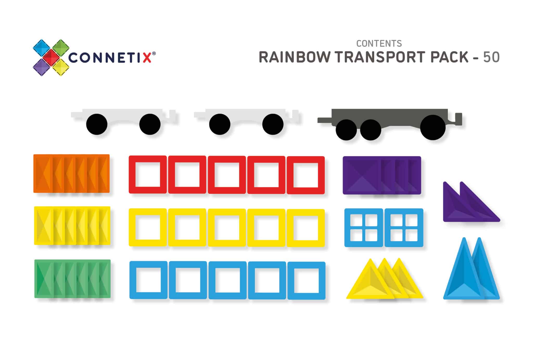 Connetix Tiles 50 Piece Transport Pack