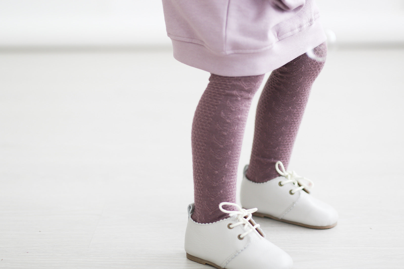 B&B Footed Tights (Dusky Violet)