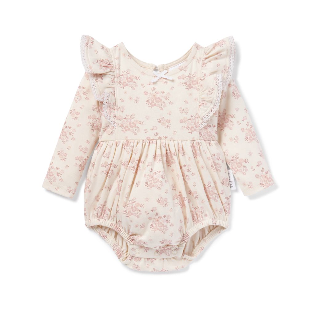 A&O Emmy Floral Bubble Romper (Natural)