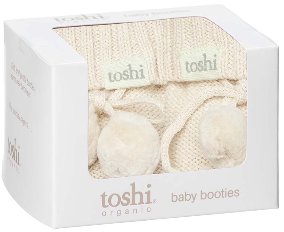 toshi baby booties in cream