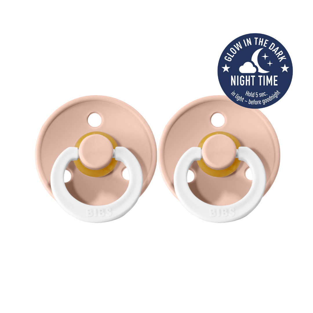bibs dummies two pack night glow in blush