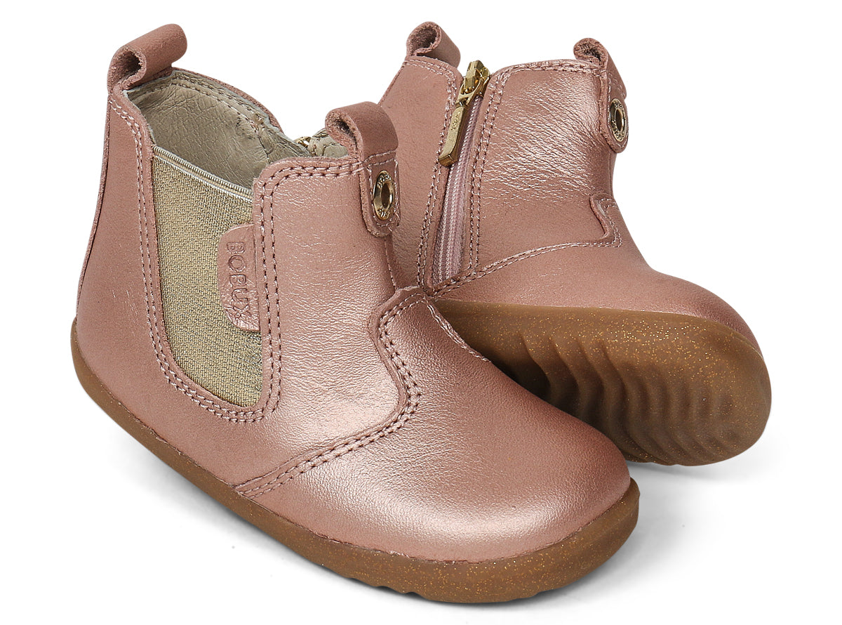 bobux step up jodhpur boots in rose gold
