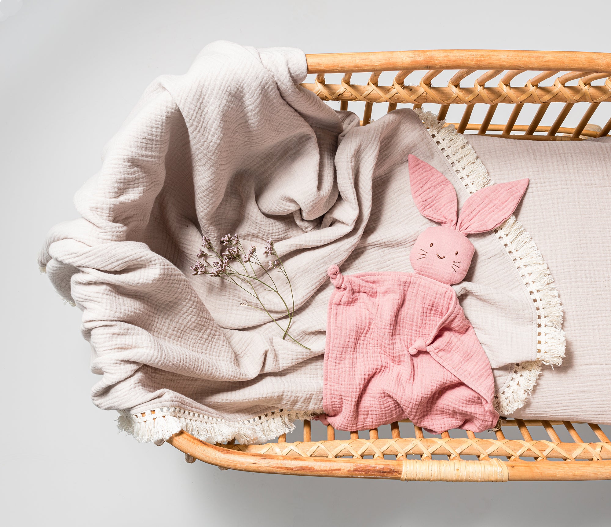 other the dandelions bunny lovey in shell pink
