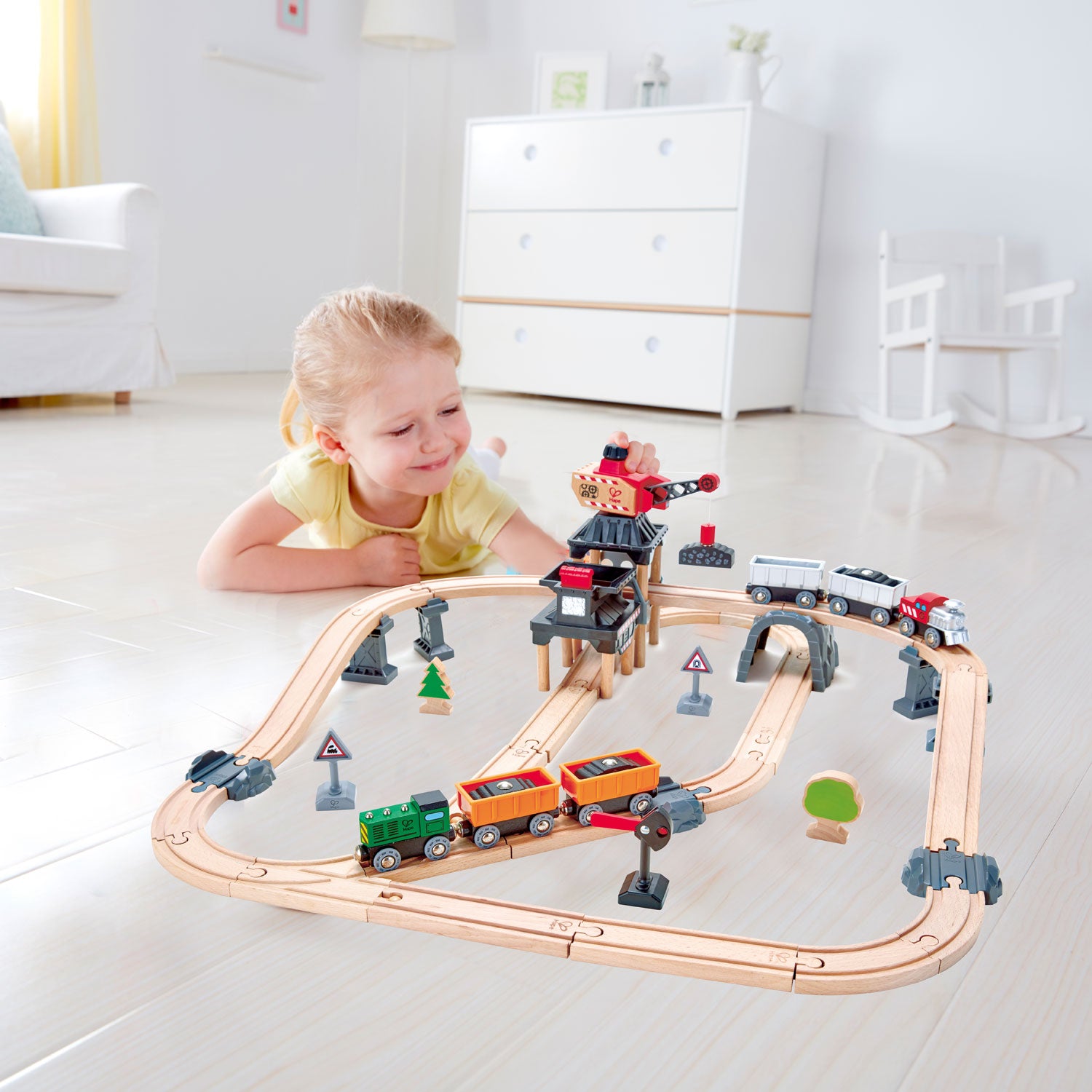 hape mining loader railway set