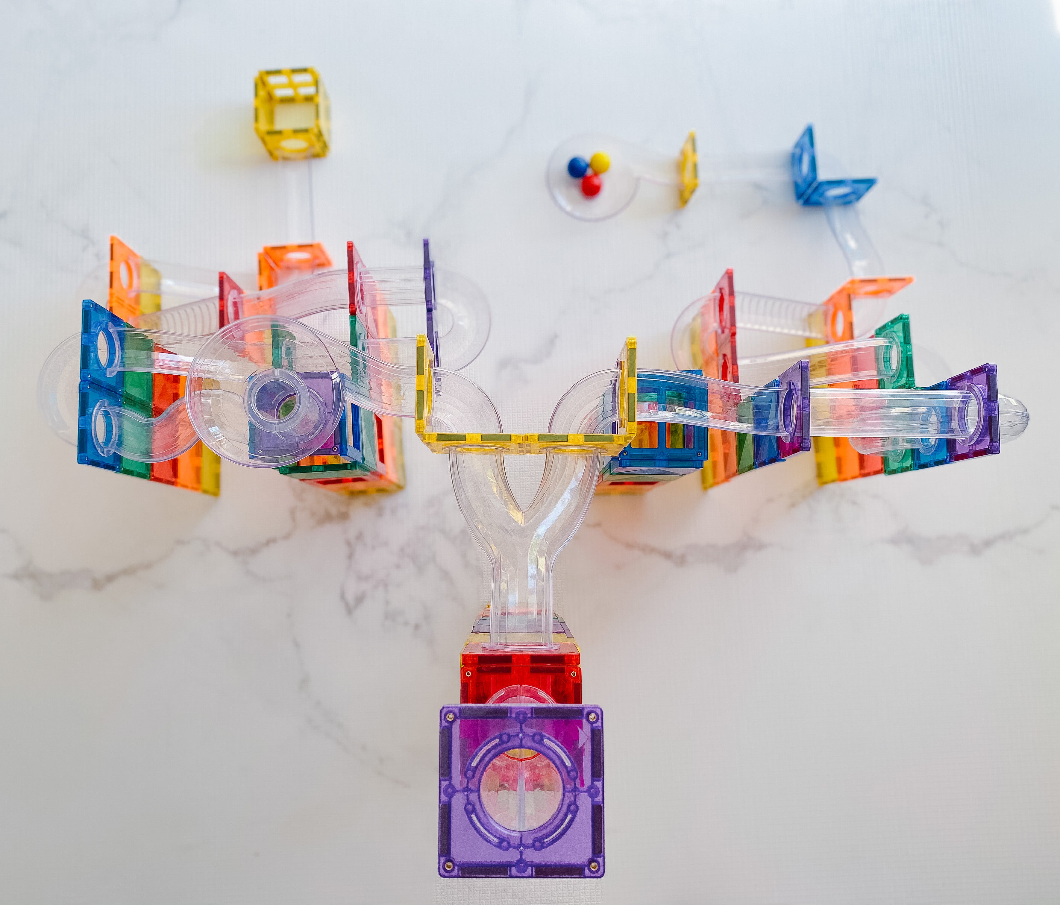 connetix tiles ball run set 92 pieces magnetic marble run