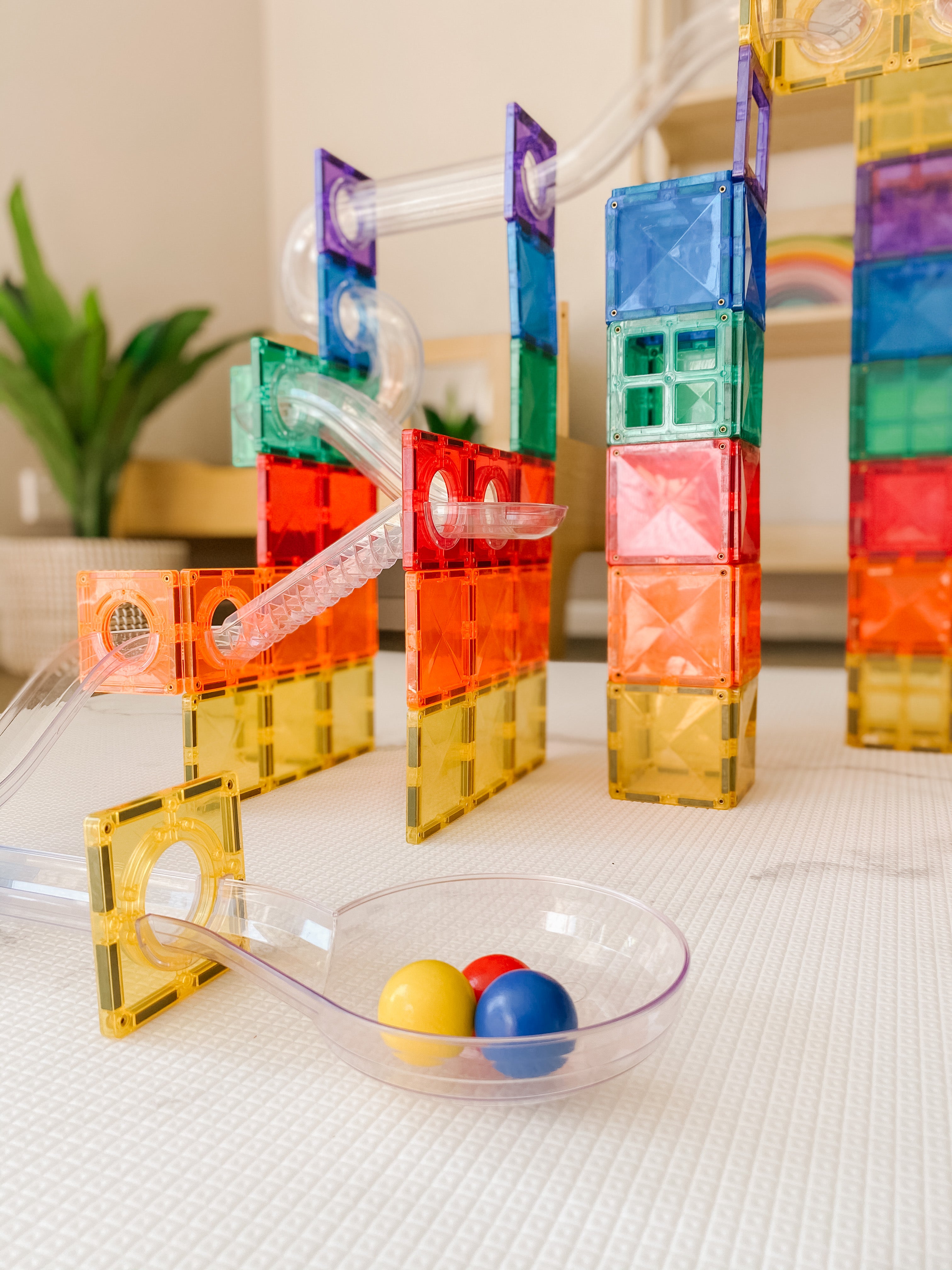 connetix tiles ball run set 92 pieces magnetic marble run
