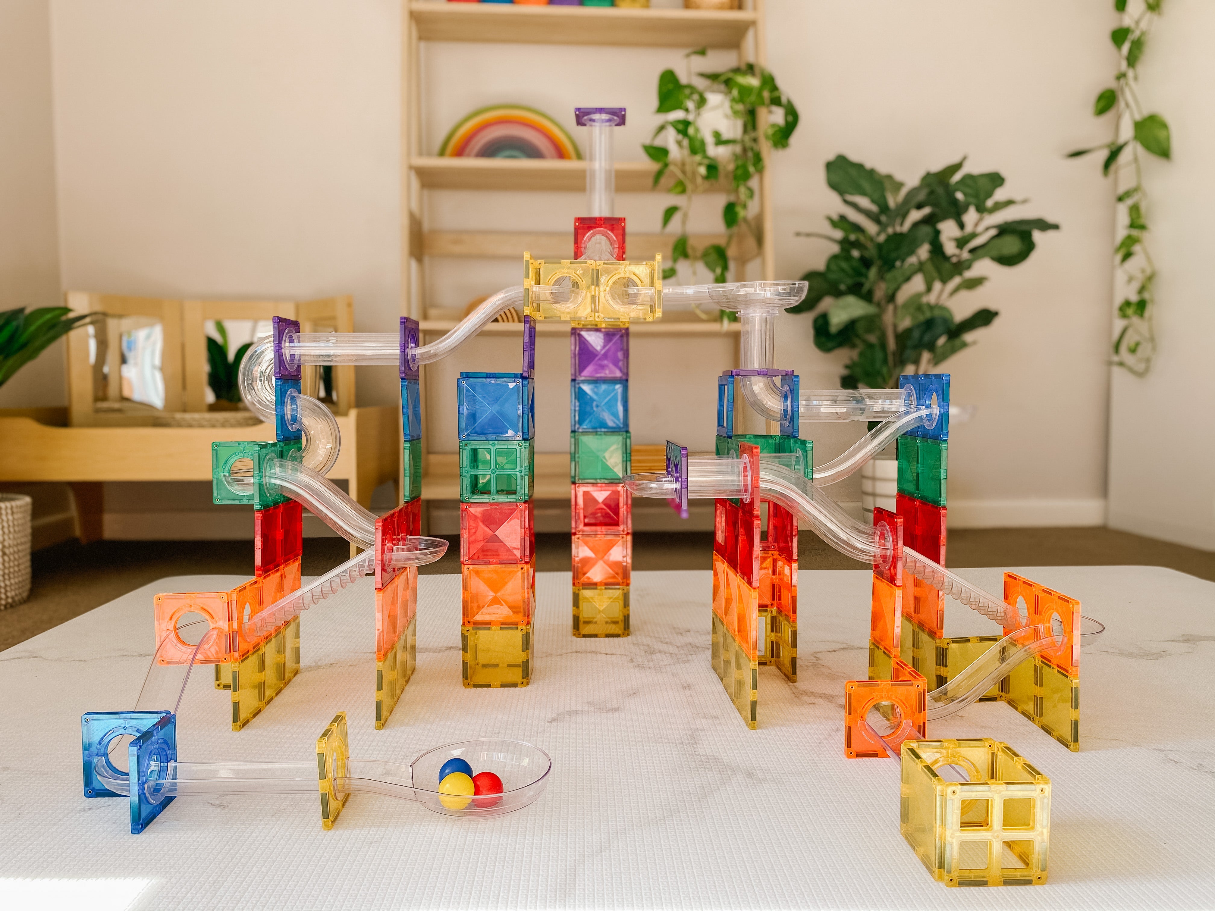 connetix tiles ball run set 92 pieces magnetic marble run