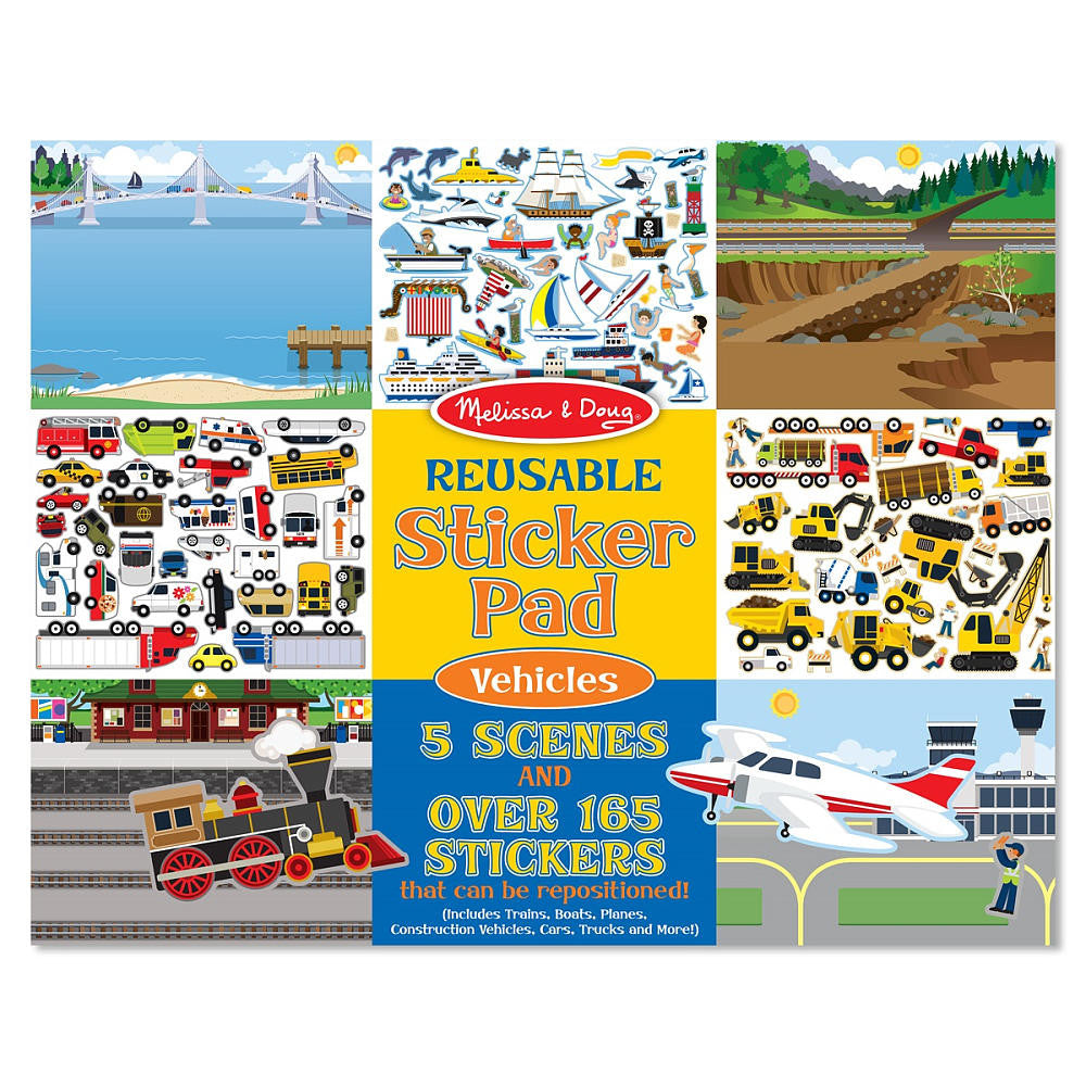 melissa & doug reusable sticker pad vehicles theme
