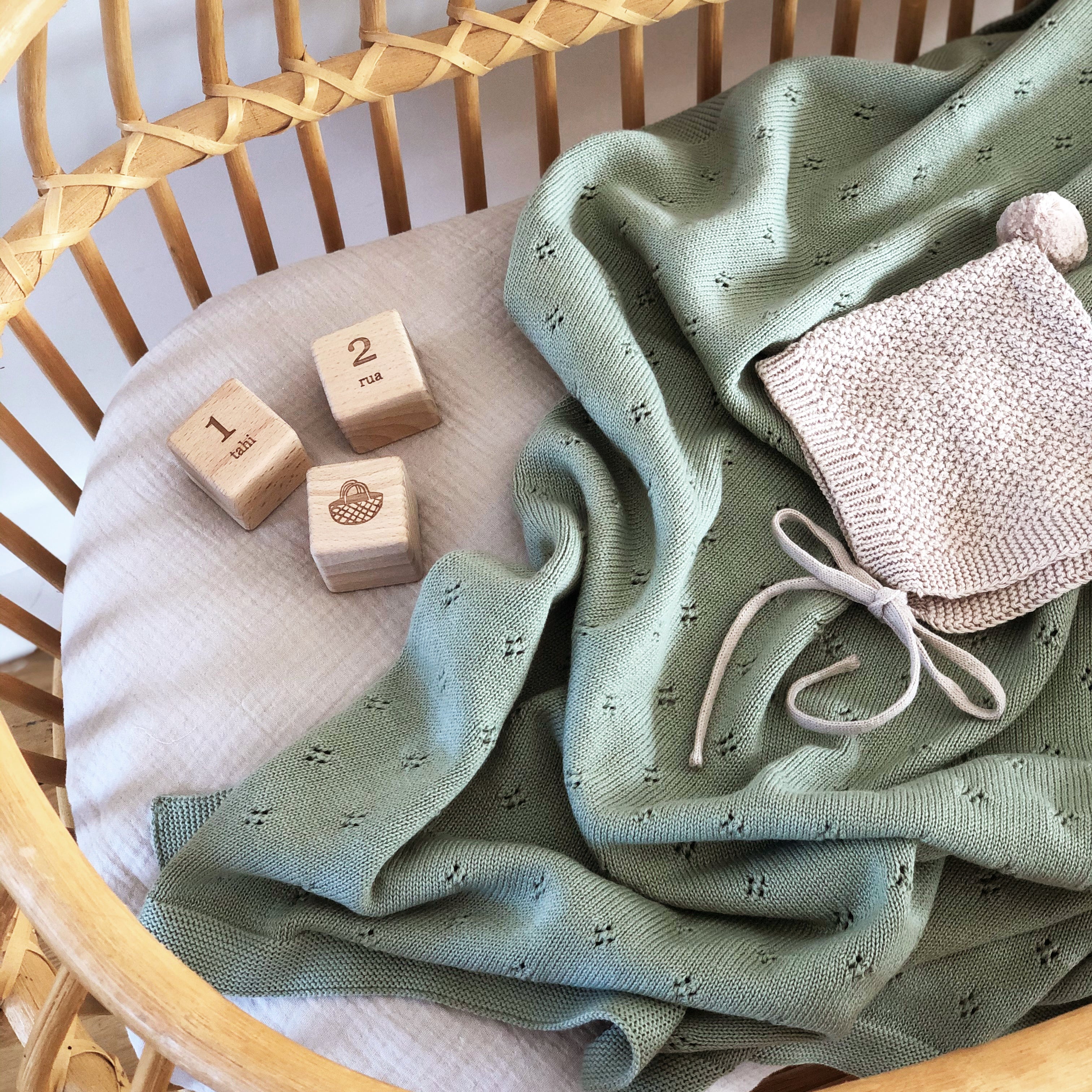 OTD Organic Cotton Marley Blanket (Thyme)