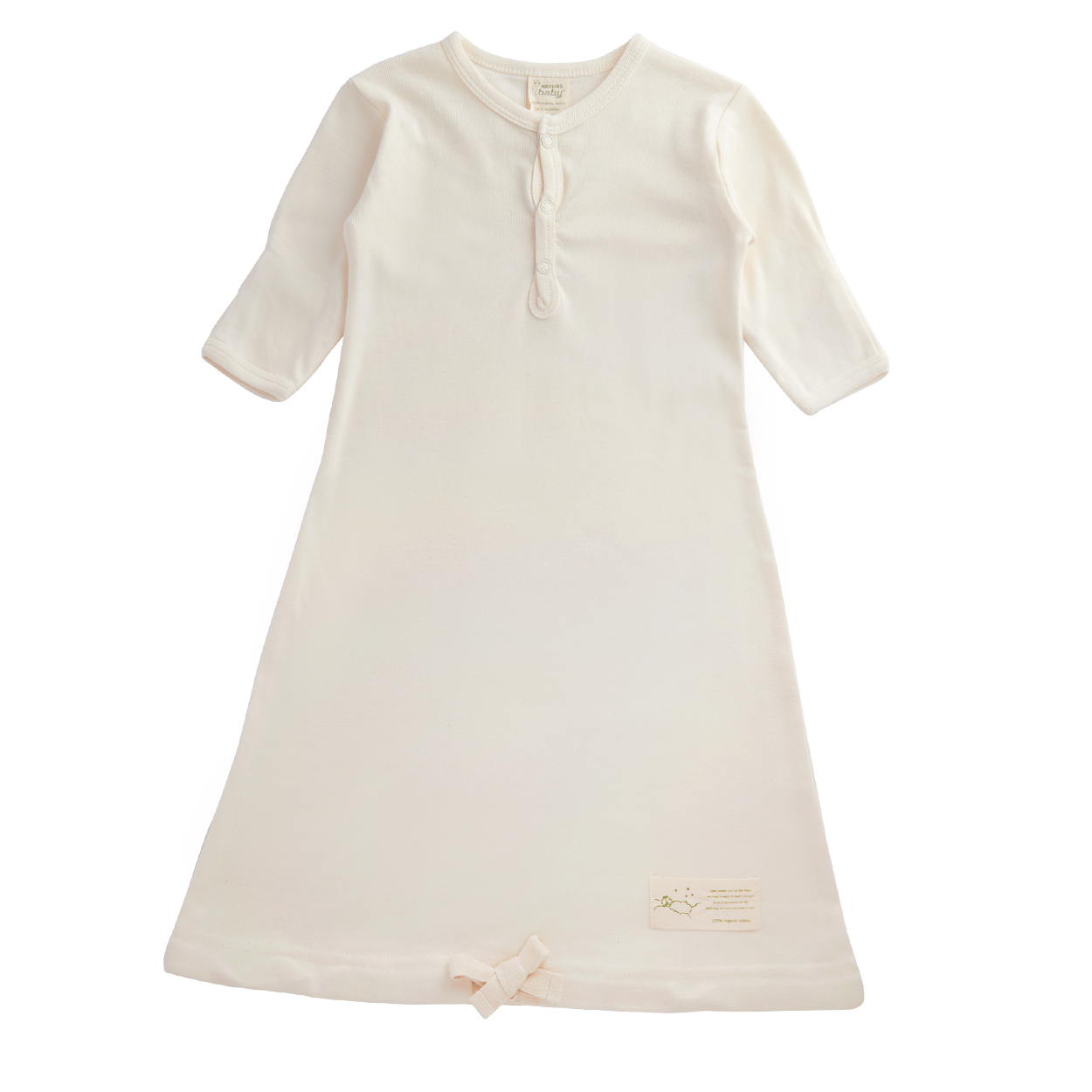 nature baby organic cotton baby gown in natural