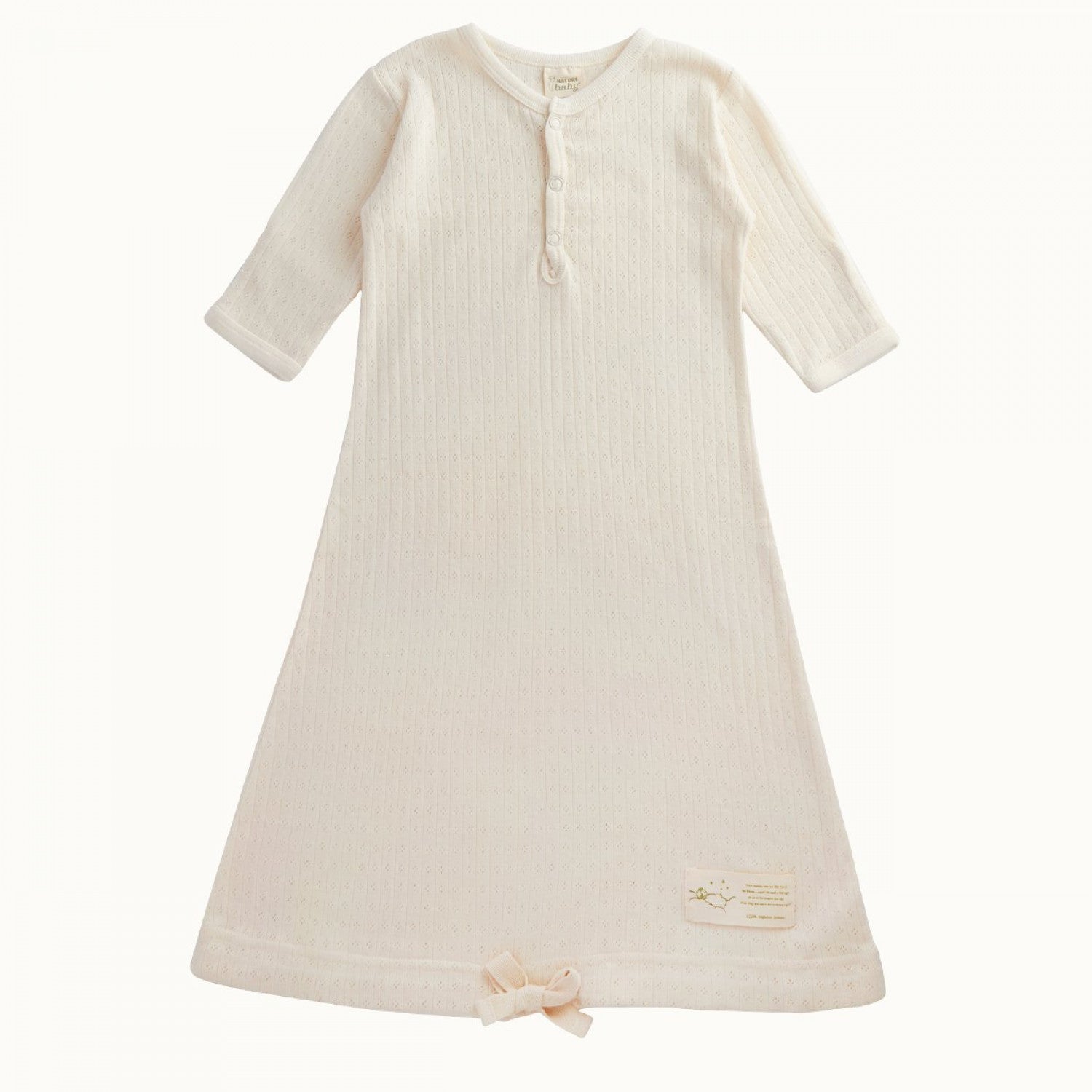 nature baby pointelle gown in natural
