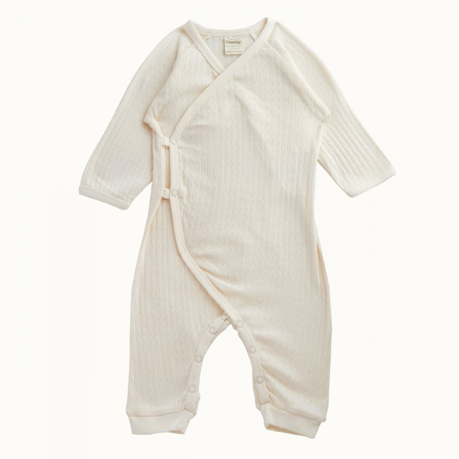 nature baby organic cotton kimono in natural pointelle