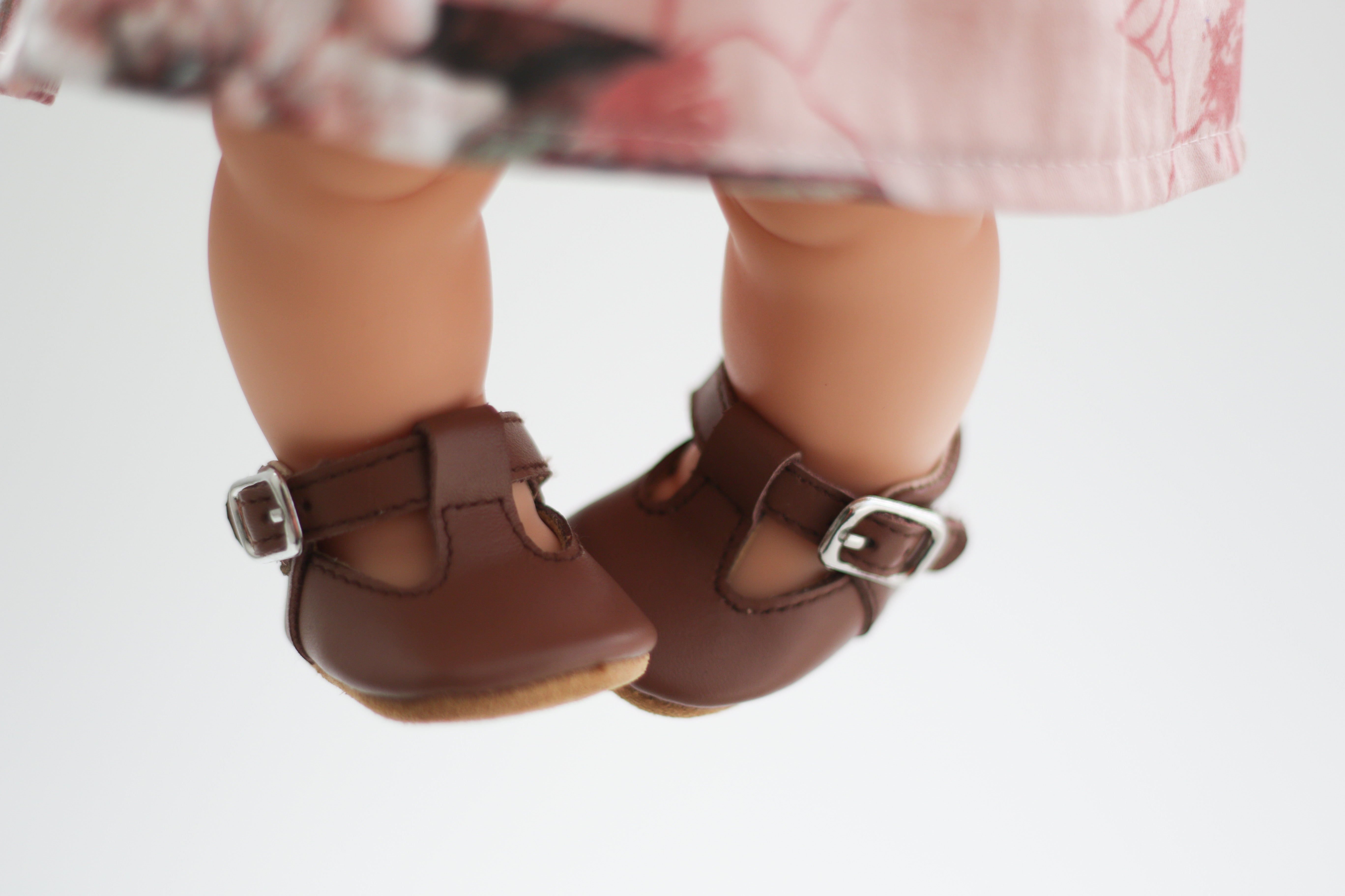 B&B + Wander Leather Doll T-Bar Shoes (Chocolate)