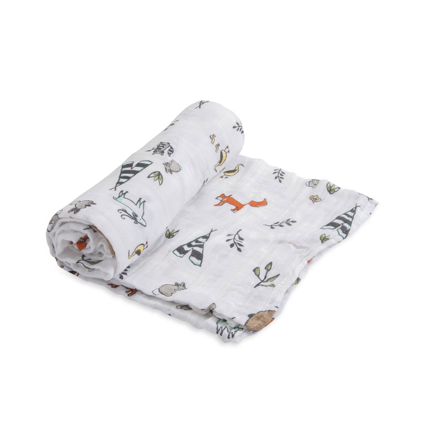 little unicorn cotton muslin wrap forest friends
