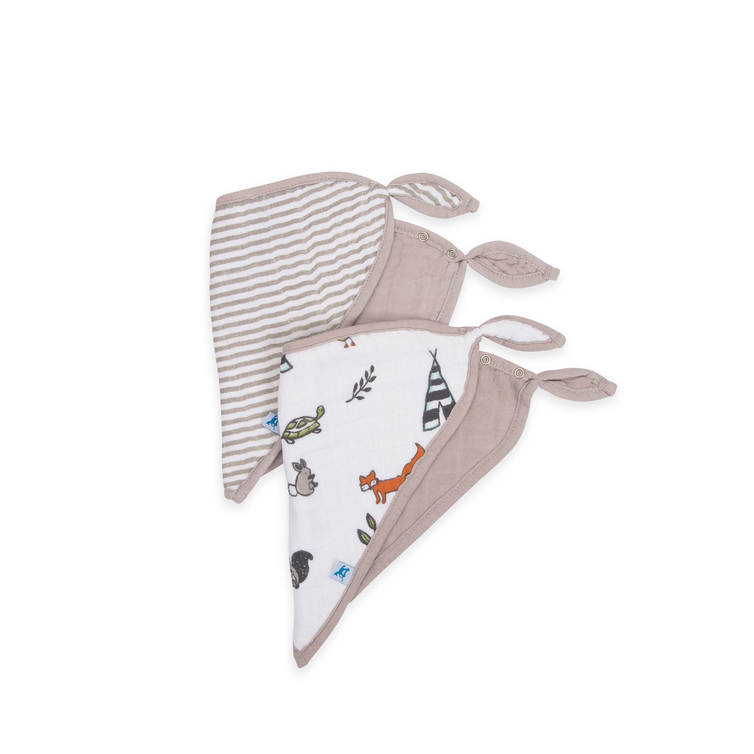 little unicorn forest friends cotton muslin bandana bibs set