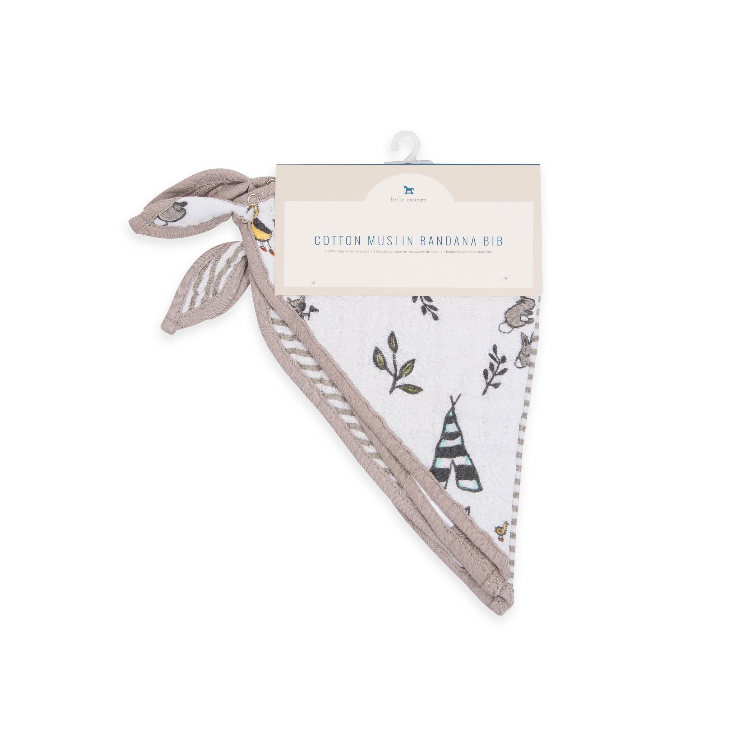 little unicorn forest friends cotton muslin bandana bibs set