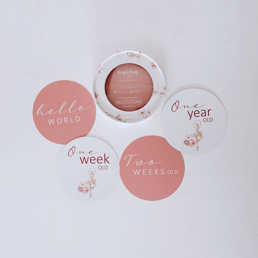 snugglehunny milestone cards in ballerina & rosa