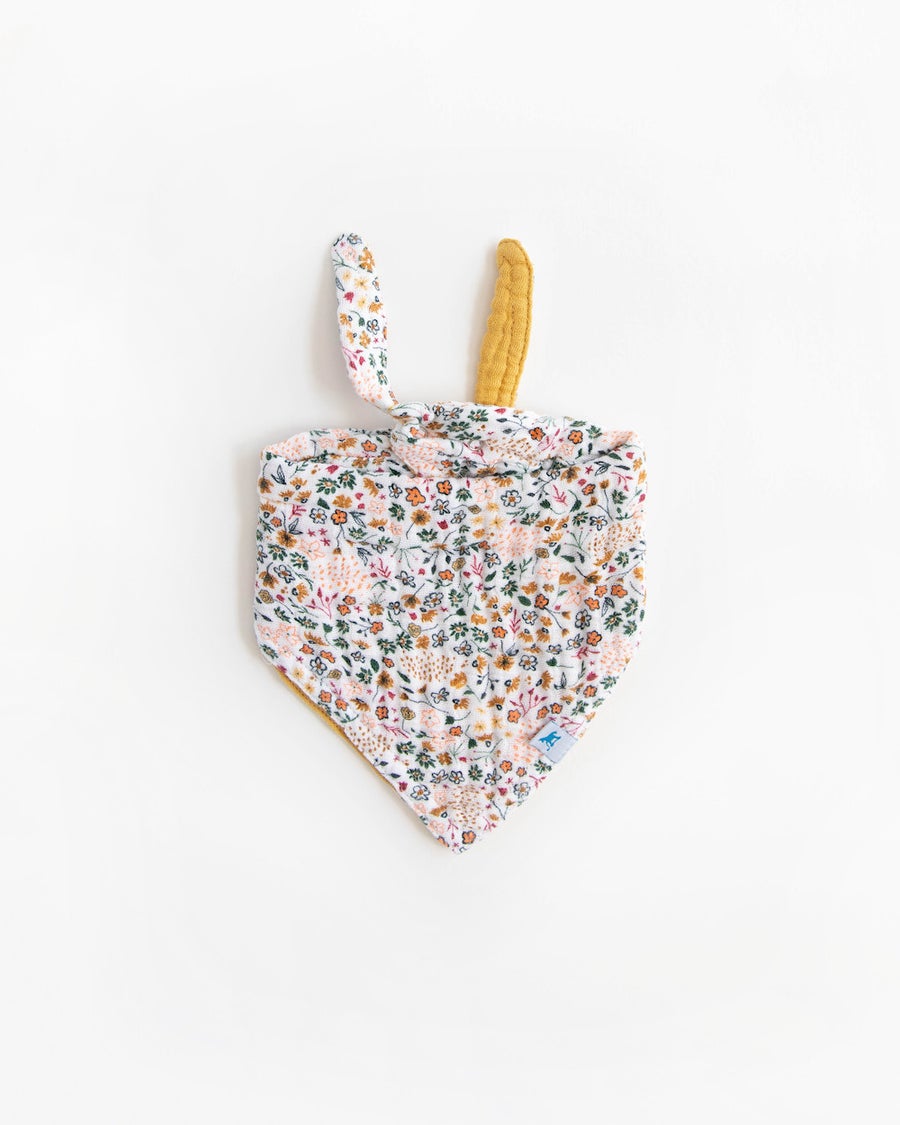 Little Unicorn Cotton Muslin Reversible Bandana Bib (Pressed Petals)