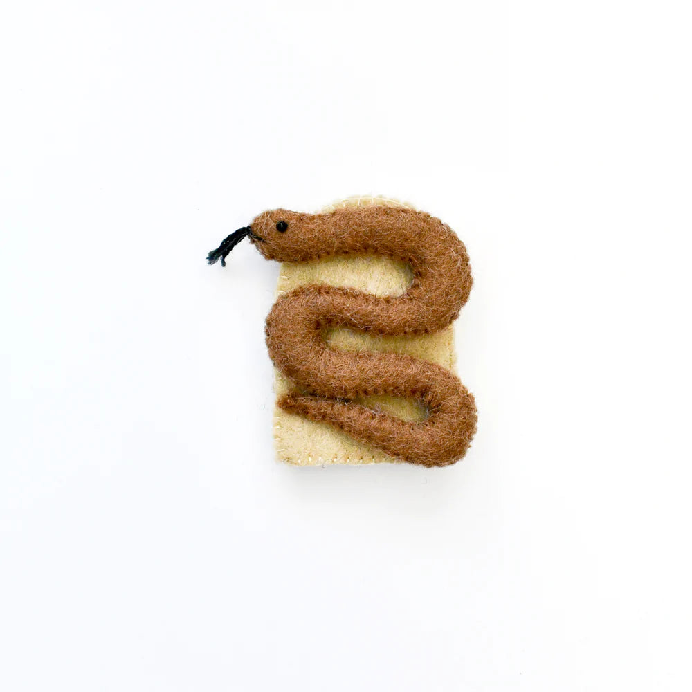 Taras Treasures Felt Brown Snake Finger Puppet