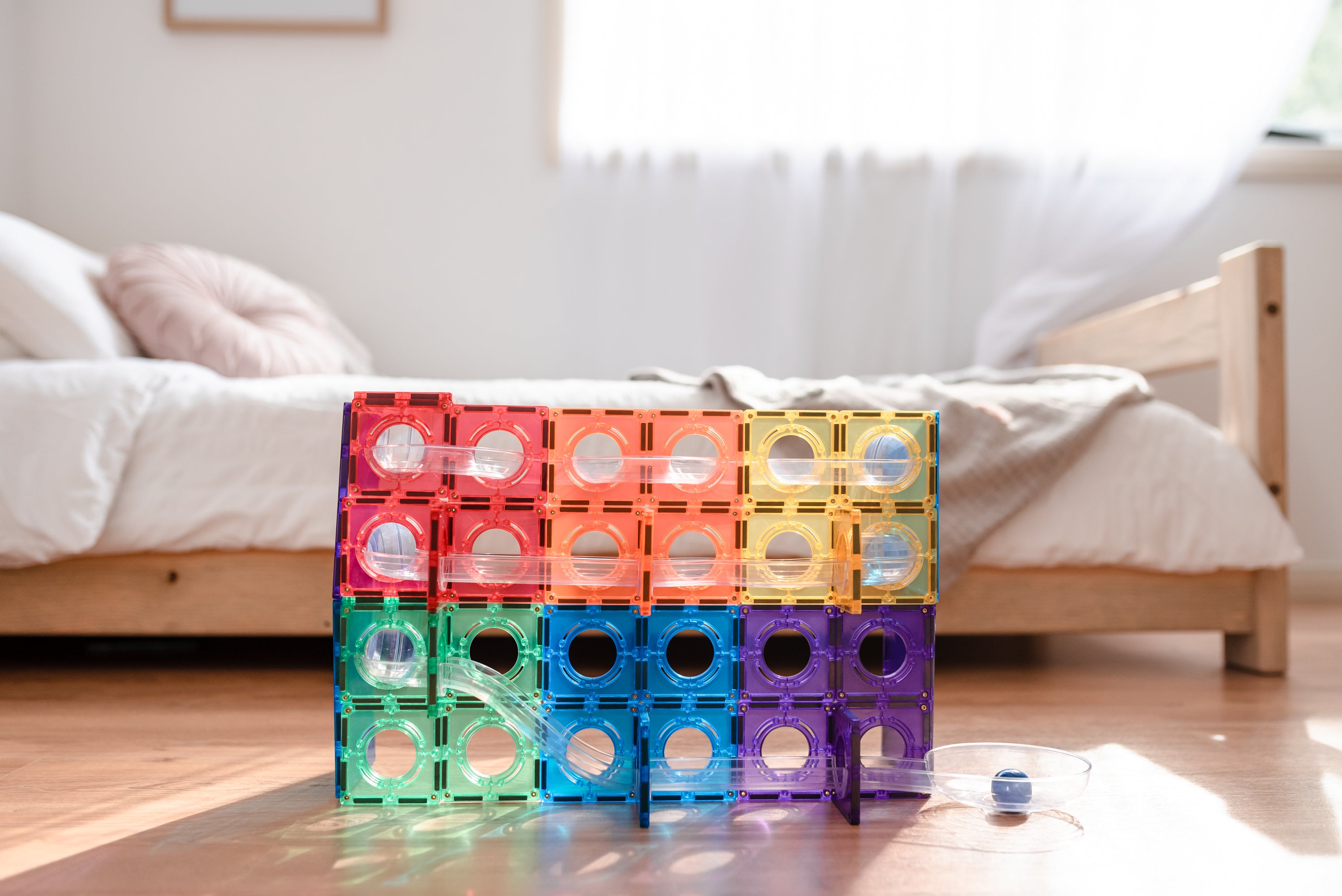 connetix tiles ball run set 92 pieces magnetic marble run