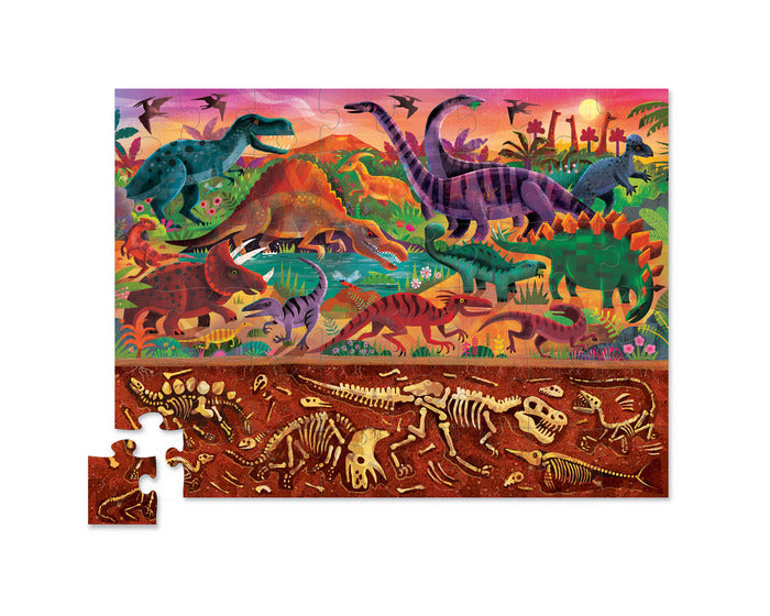 crocodile creek 48 piece above & below dinosaur puzzle