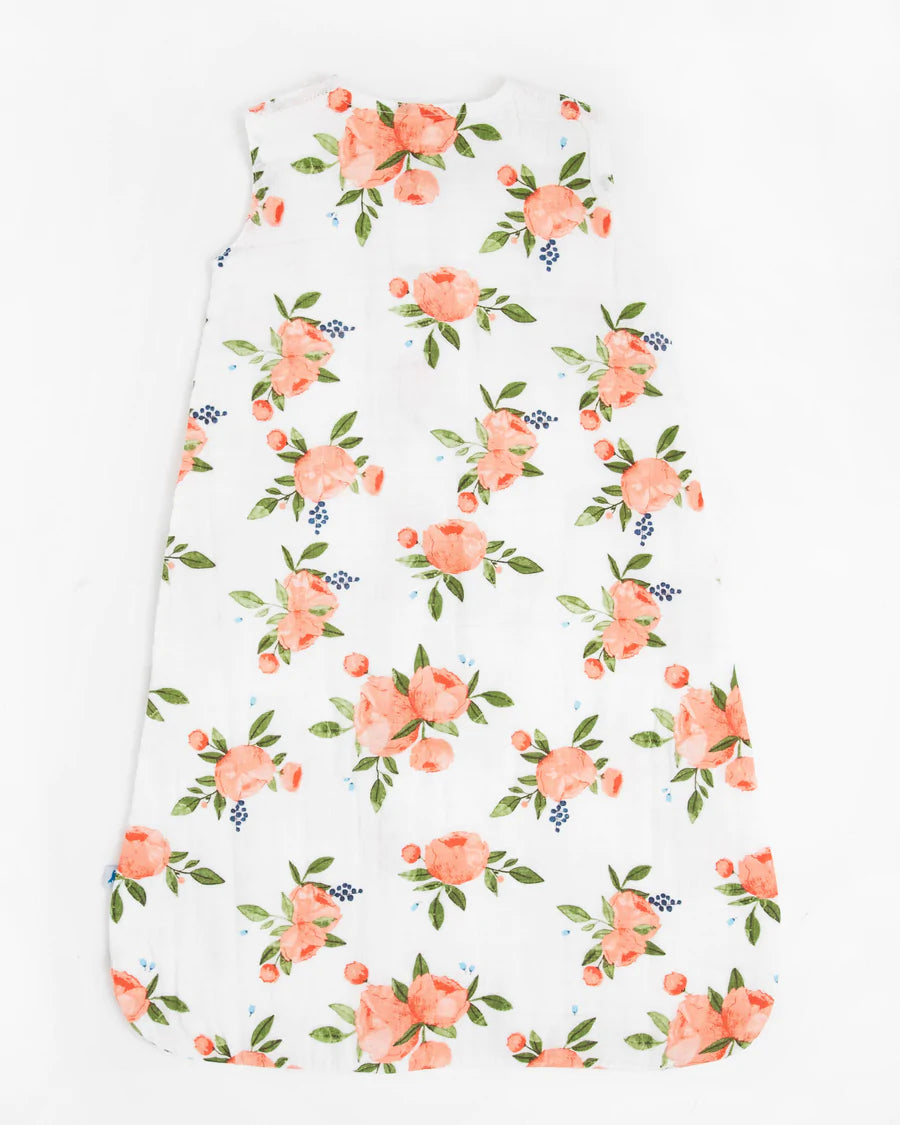 Little Unicorn Cotton Muslin Sleeping Bag (Watercolour Roses)