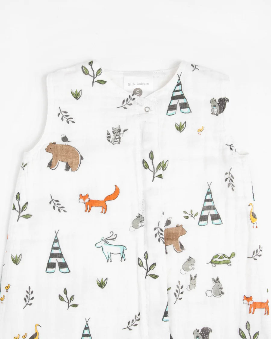 Little Unicorn Muslin Sleeping Bag (Forest Friends)