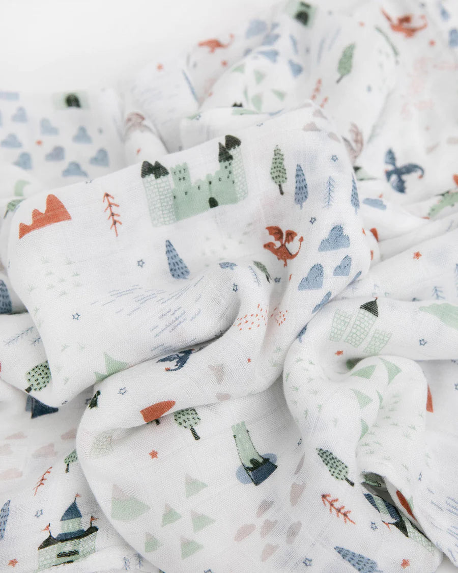 Little Unicorn Deluxe Muslin Swaddle (Dragon Days)