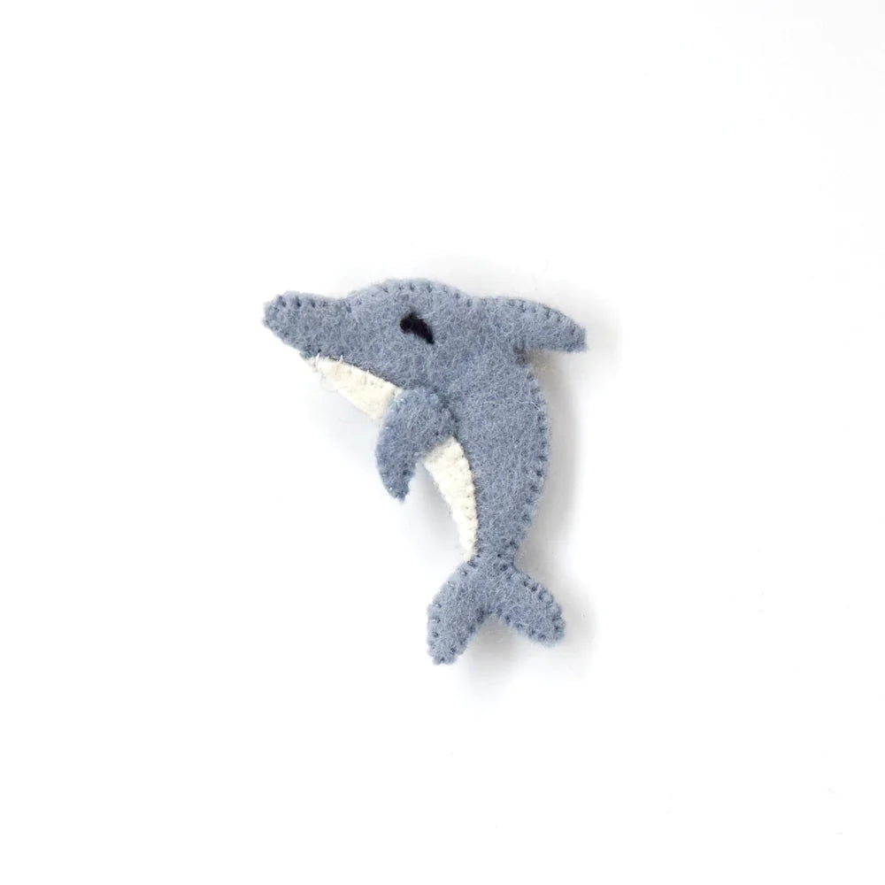 Tara Treasures Felt Dolphin Finger Puppet