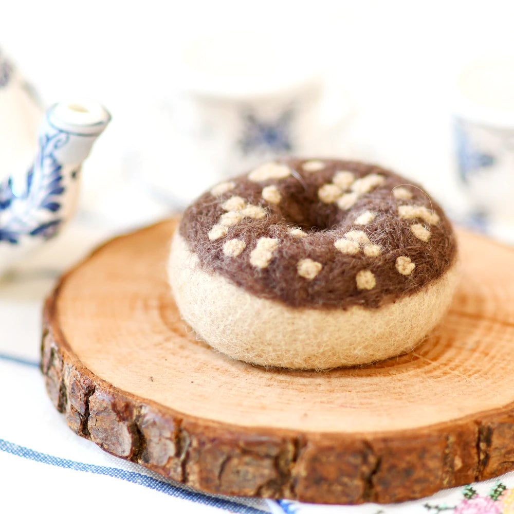 Tara Treasures Felt Doughnut (Chocolate Frosting & Nuts)
