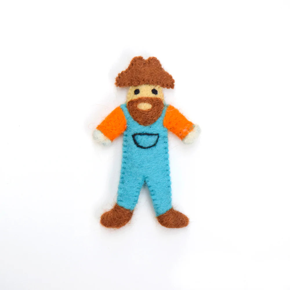 Tara Treasures Felt Farmer Finger Puppet