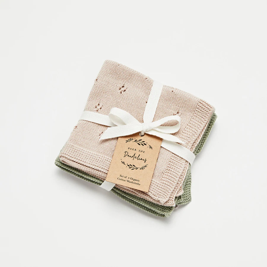 OTD Organic Cotton Washcloths Set of 3 (Fawn)