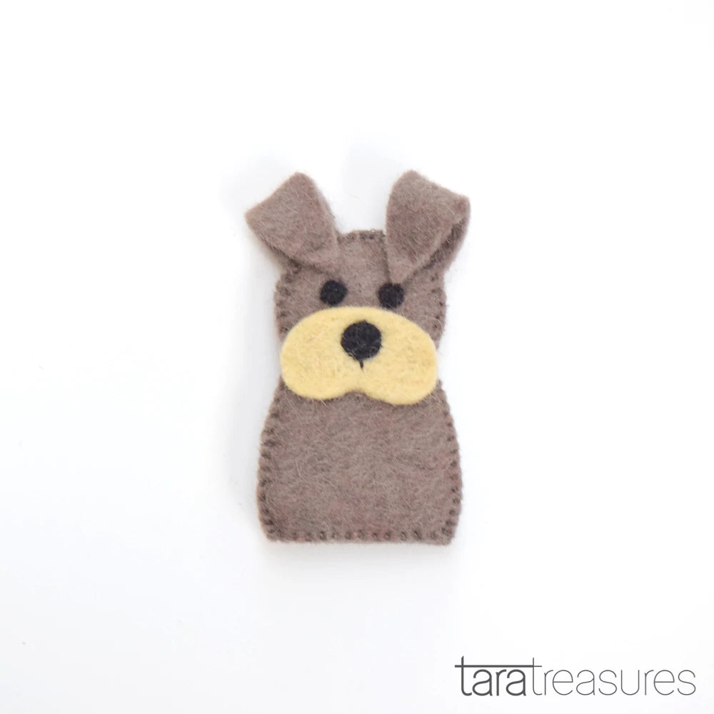 Tara Treasures Felt Dog Finger Puppet