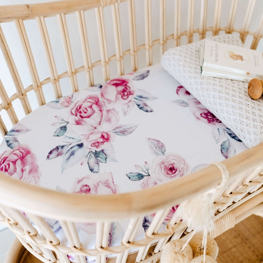 snuggle hunny kids fitted bassinet sheet lilac skies