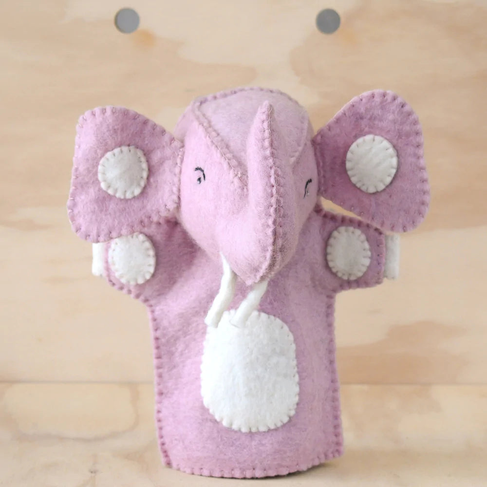 Tara Treasures Felt Elephant Hand Puppet (Baby Pink)